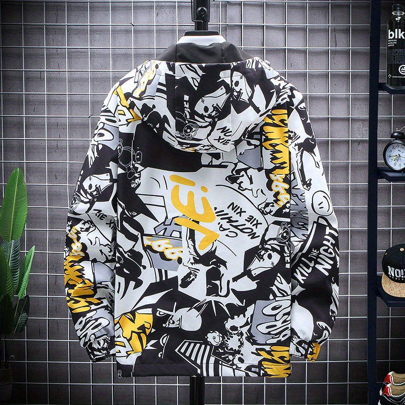 Eco Friendly Graffiti Windbreaker Jackets