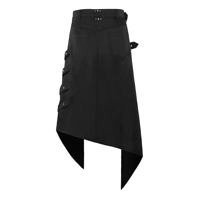 Pleated Skirt Gothic Leather Belt Medieval Roman Warrior Kilt