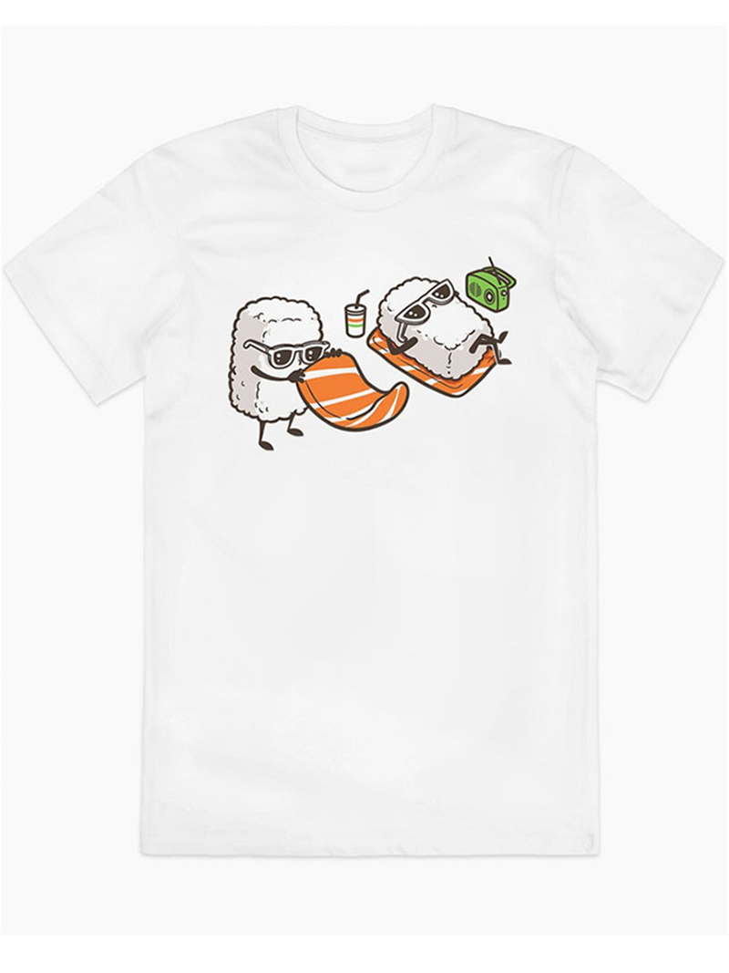 Simple Retro Sushi American Streetwear Youth Tee