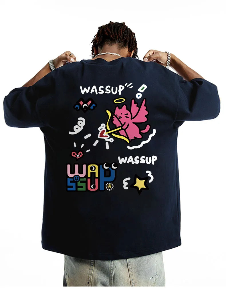 Harajuku Style Watercolor Print Summer Tee
