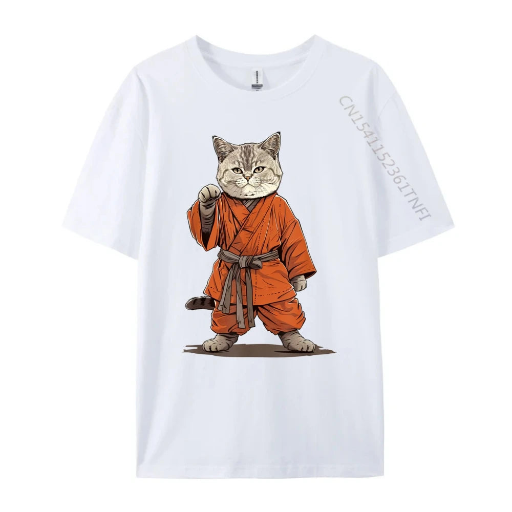Japanese Shinobi Ukiyo-E Cat Anime T-shirt