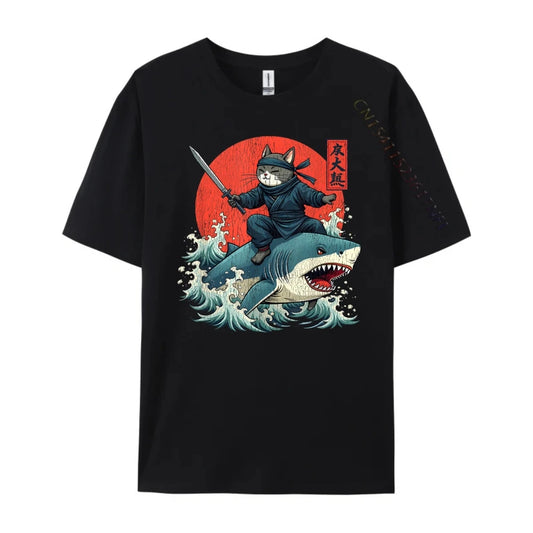 Ukiyo-E Shinobi Cat Anime T-Shirt