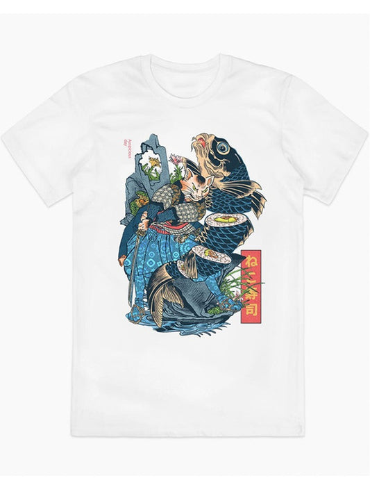 Simple Retro Sushi American Streetwear Youth Tee