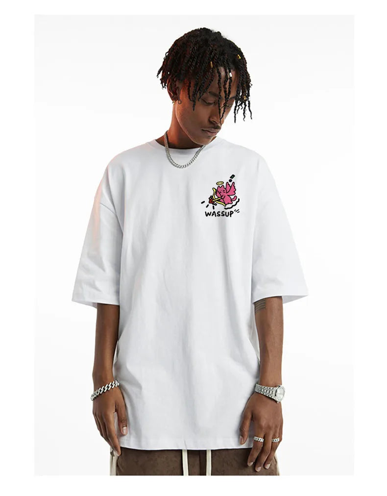 Harajuku Style Watercolor Print Summer Tee