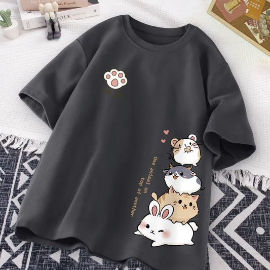 Sweet Japanese Style Hamster Short Sleeve