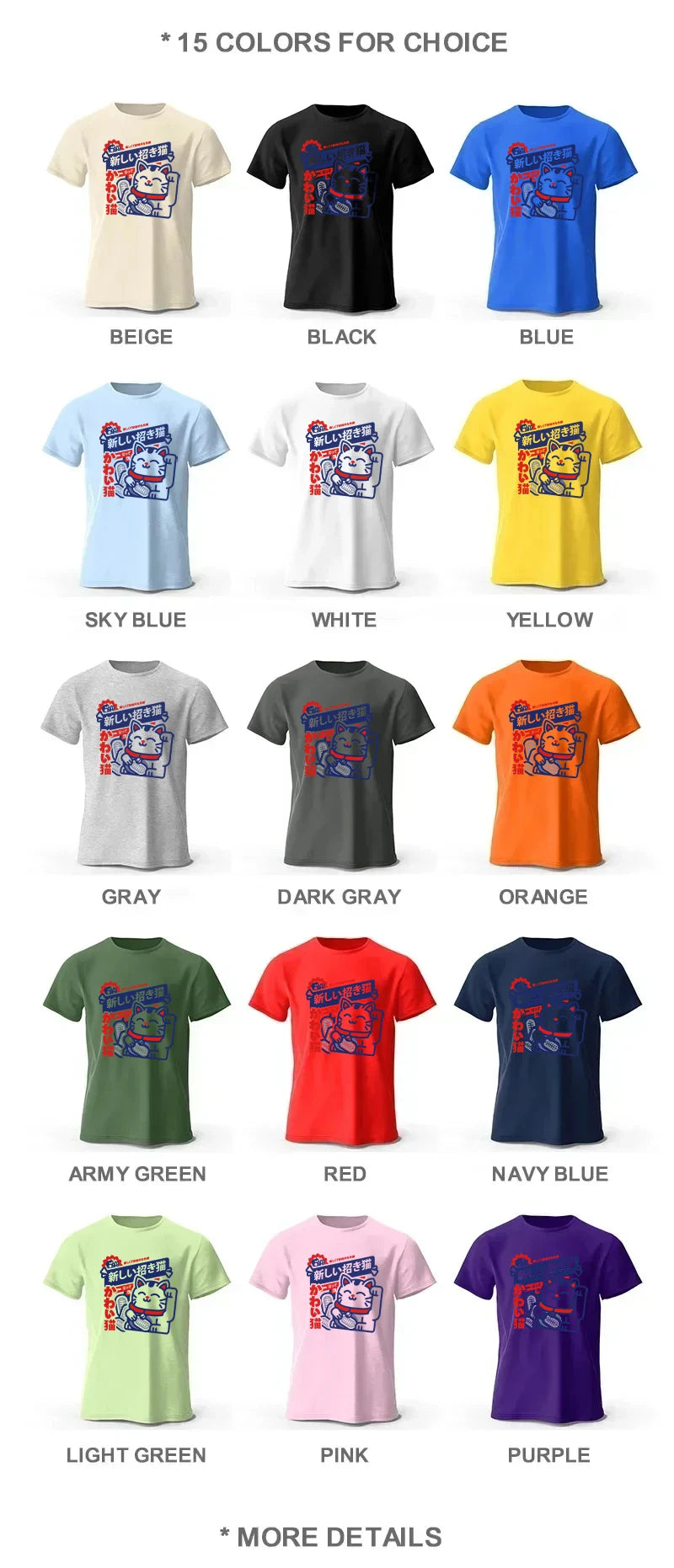 Unisex Kawaii Anime Round Neck Shirt
