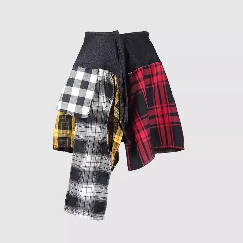 Skirt Half-Body Denim Plaid Skirts