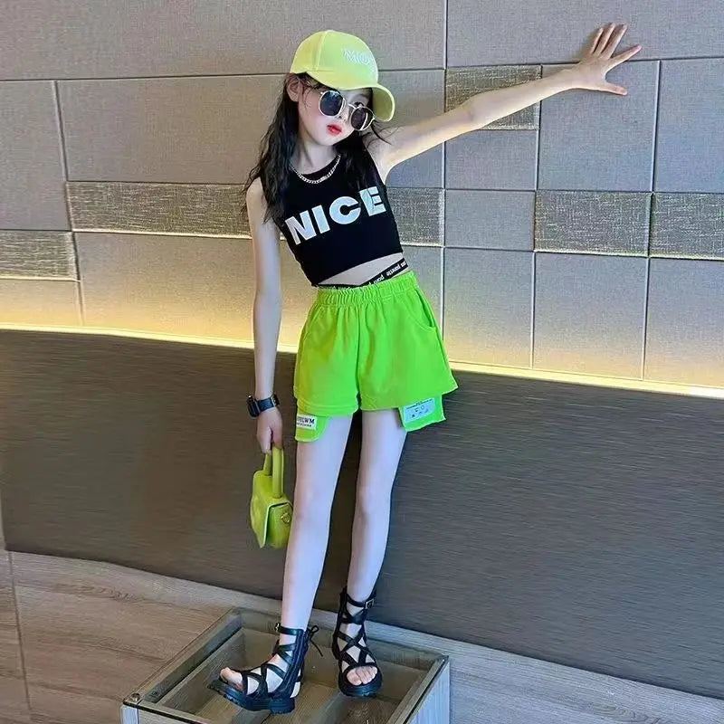 Hip-Hop Sleeveless T-Shirt Short 2PCS Set
