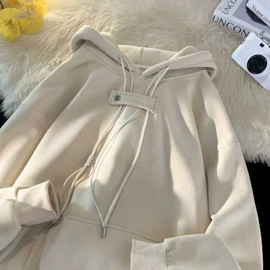 Men's High-End American Retro Solid Color Top Heavy Trendy Hooded Sweatshirt