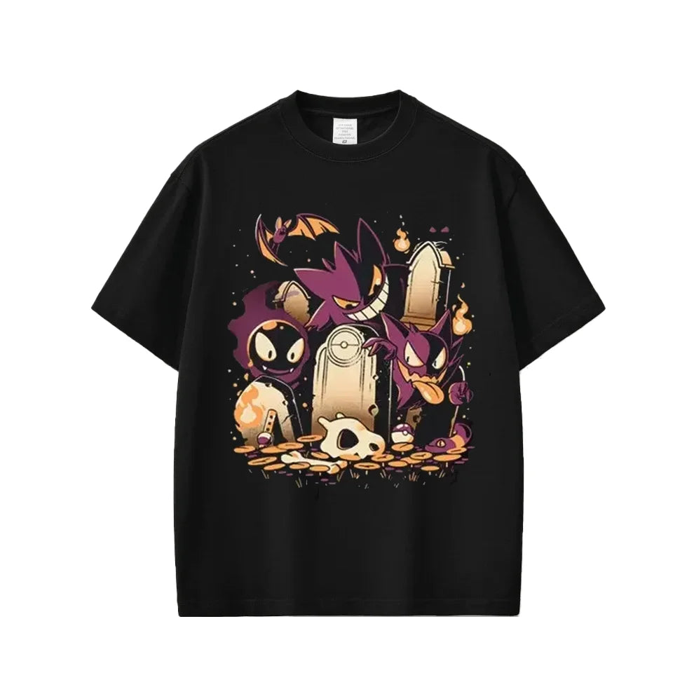 Oversized Gengar Streetwear Summer Gym Shirt