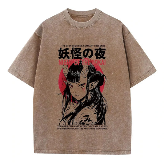 Vintage Washed Hip Hop Anime Tee