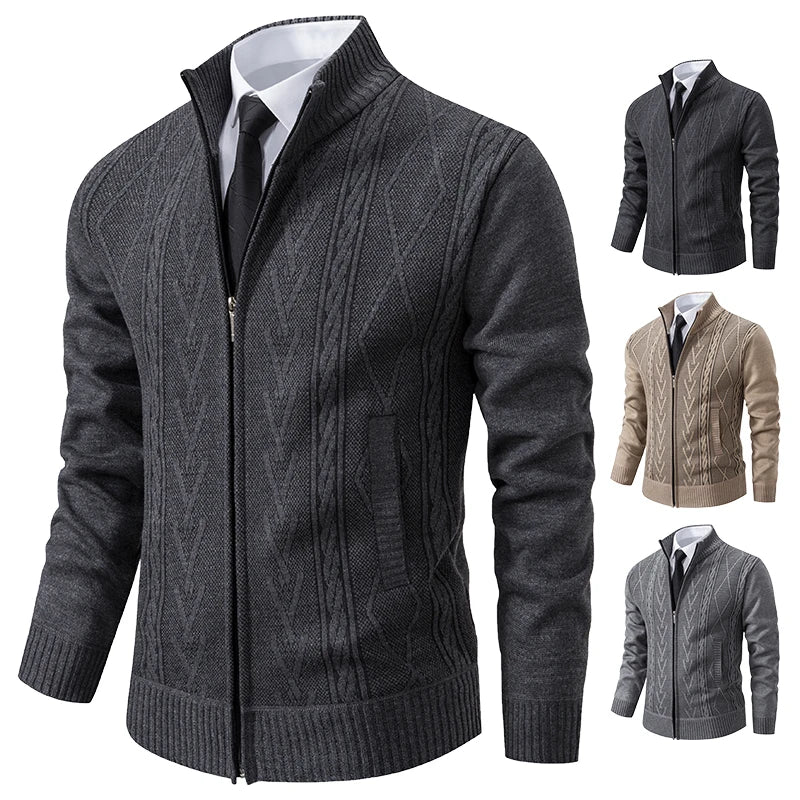 Men’s Warm Cashmere Knitted Sweater Coat