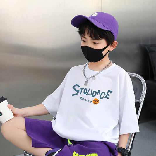 Boys Streetwear fashion Print Cartoon