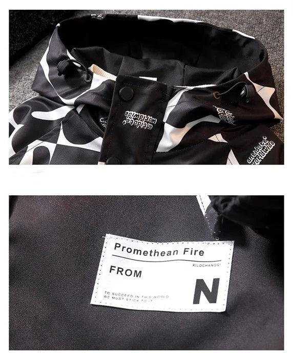 Kids Windbreaker Coat Jacket Alphabet