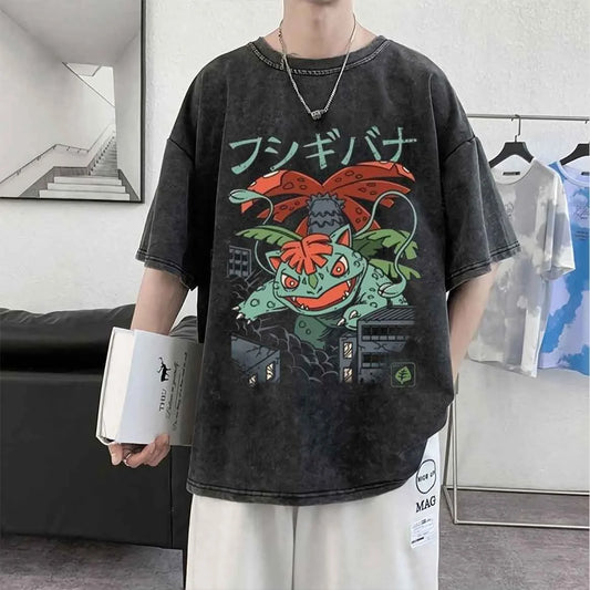 Y2K Style Pokemon Gengar Oversized Shirt