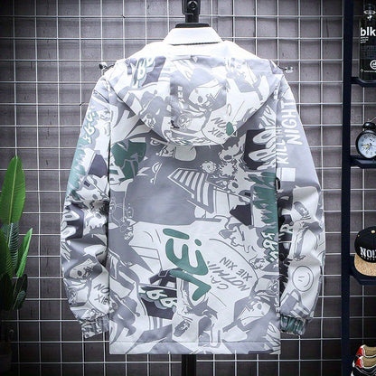 Eco Friendly Graffiti Windbreaker Jackets
