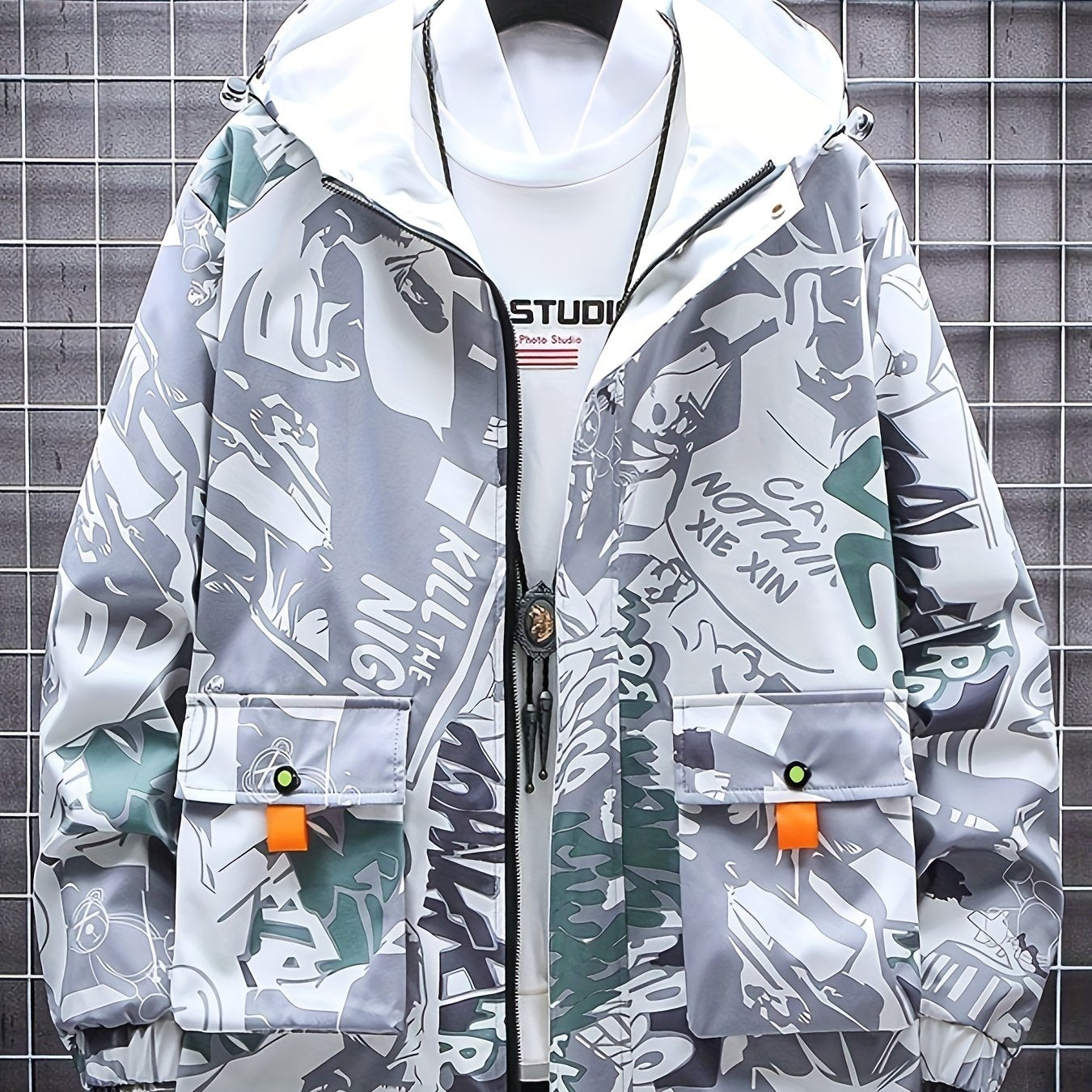 Eco Friendly Graffiti Windbreaker Jackets