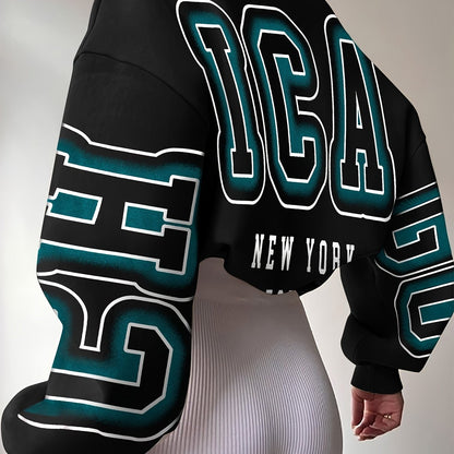 Alphabet Print Knit Fashion Sweatshirt