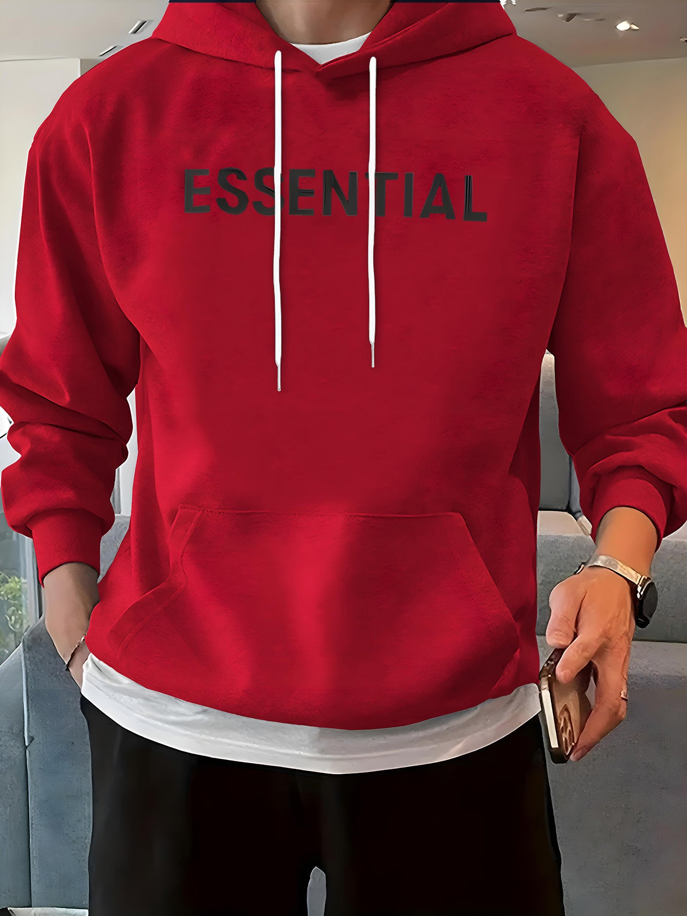 ESSENTIAL Hooded Sweatshirt Pullover Casual