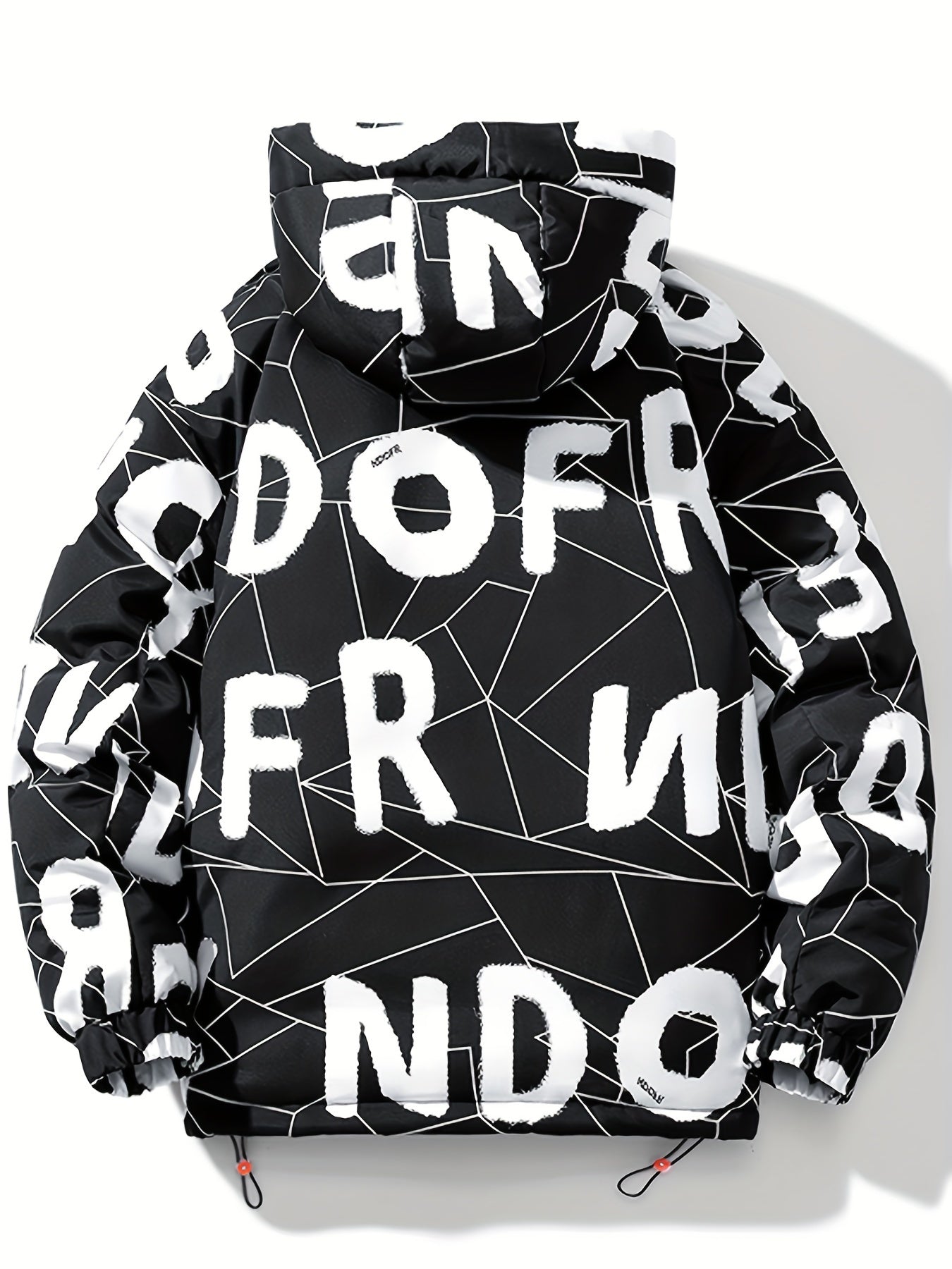 Fashion Hooded Cotton Coat Letter Print