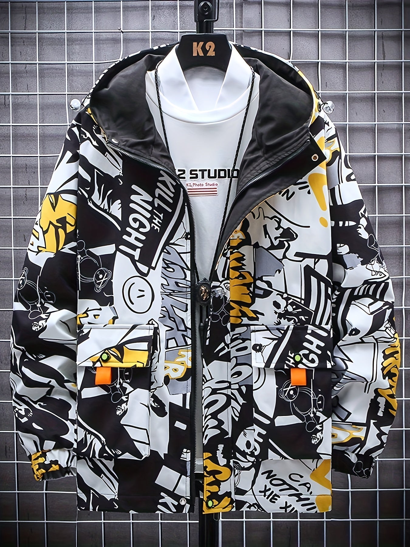 Eco Friendly Graffiti Windbreaker Jackets