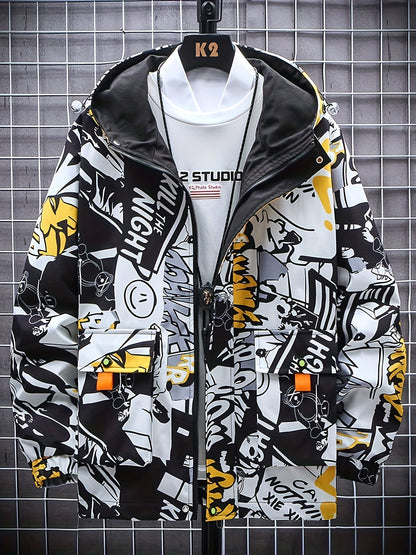 Eco Friendly Graffiti Windbreaker Jackets