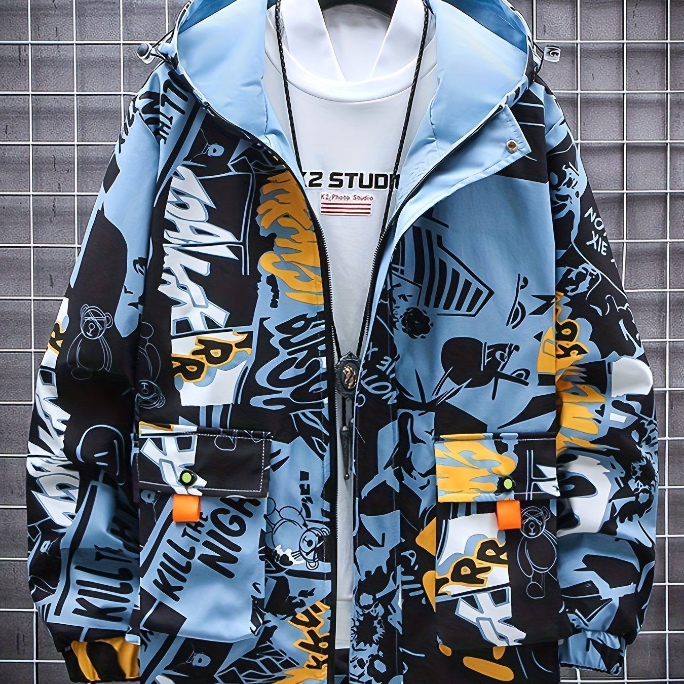 Eco Friendly Graffiti Windbreaker Jackets