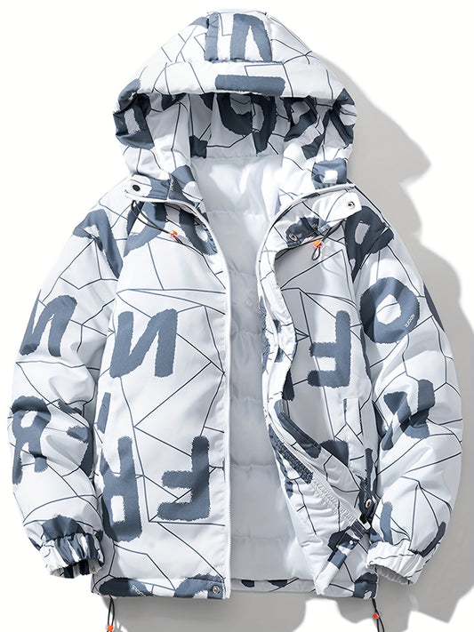 Fashion Hooded Cotton Coat Letter Print