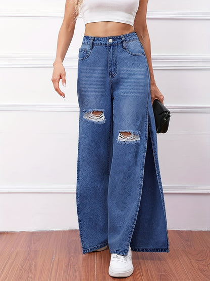 High Slit Fashion Jeans
