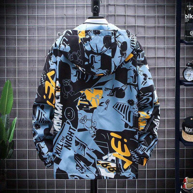 Eco Friendly Graffiti Windbreaker Jackets