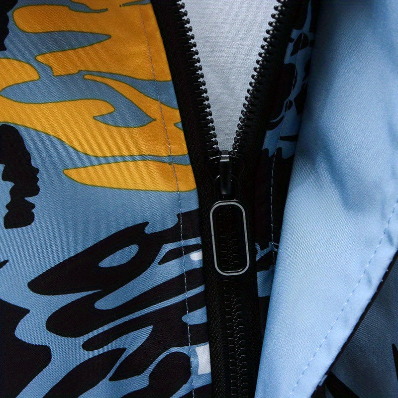 Eco Friendly Graffiti Windbreaker Jackets