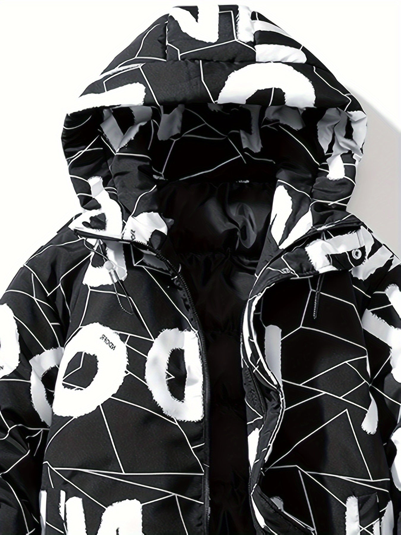 Fashion Hooded Cotton Coat Letter Print