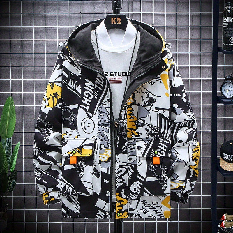 Eco Friendly Graffiti Windbreaker Jackets