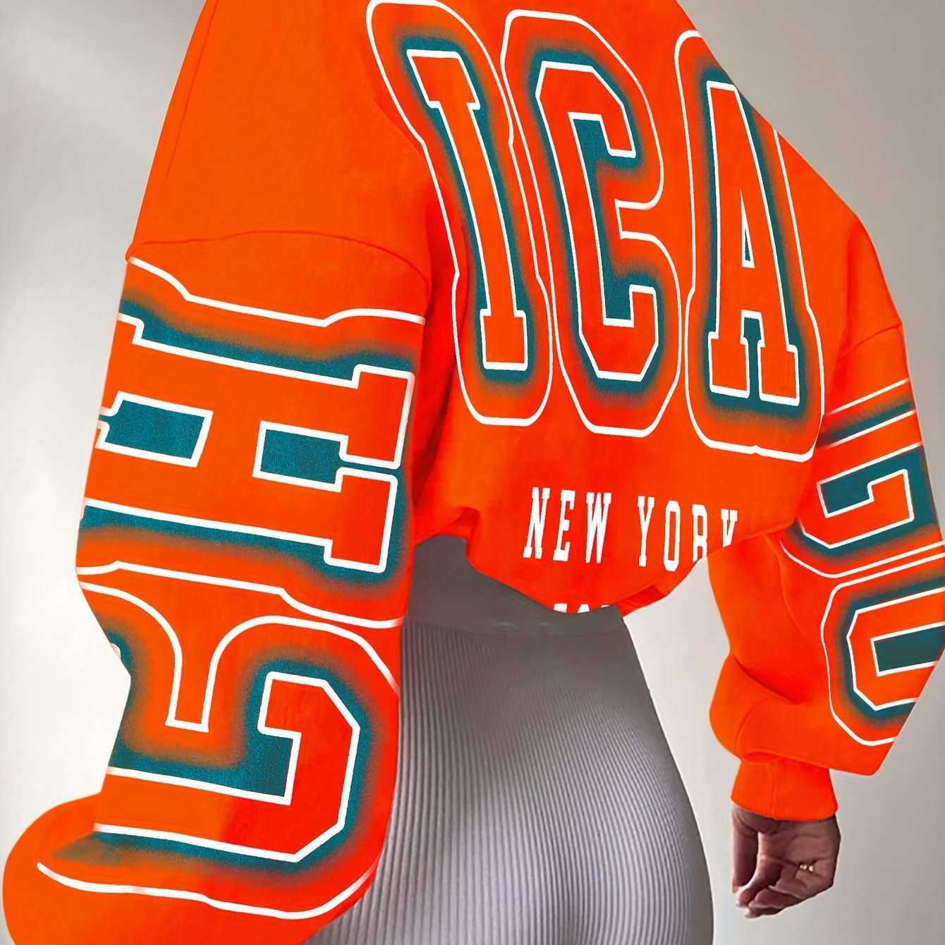 Alphabet Print Knit Fashion Sweatshirt