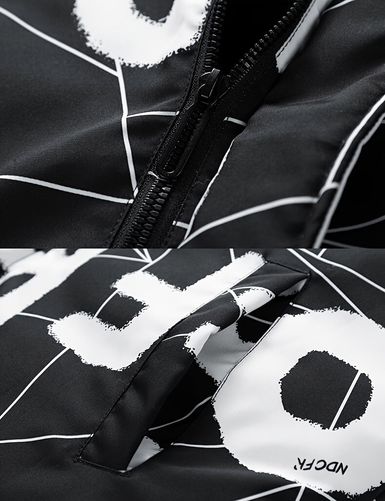 Fashion Hooded Cotton Coat Letter Print