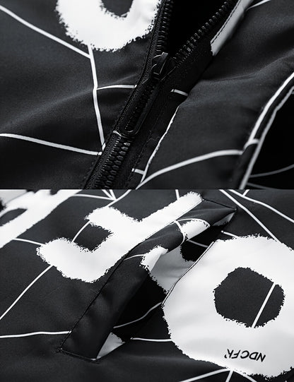 Fashion Hooded Cotton Coat Letter Print