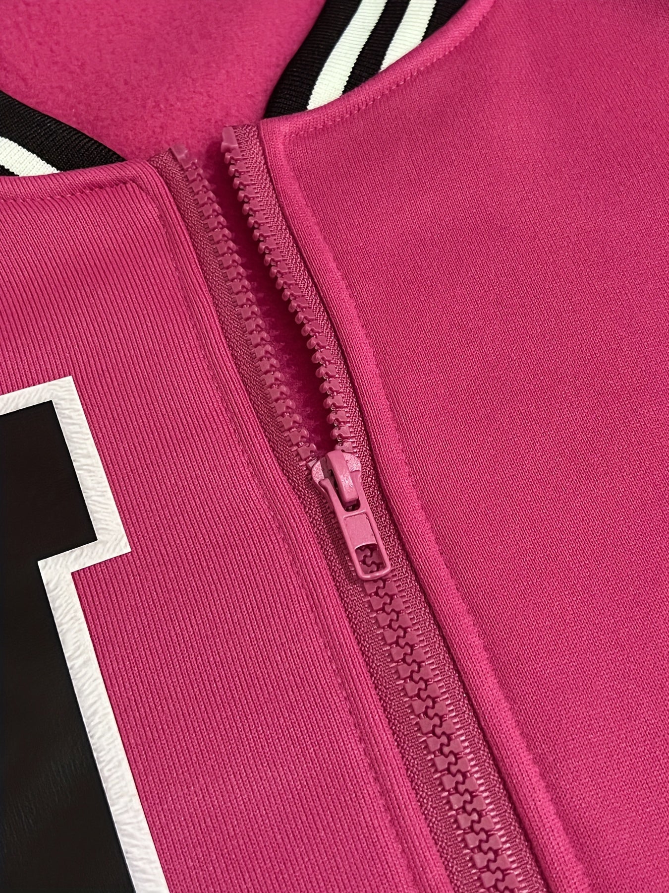 Letter Print Zipper Jacket