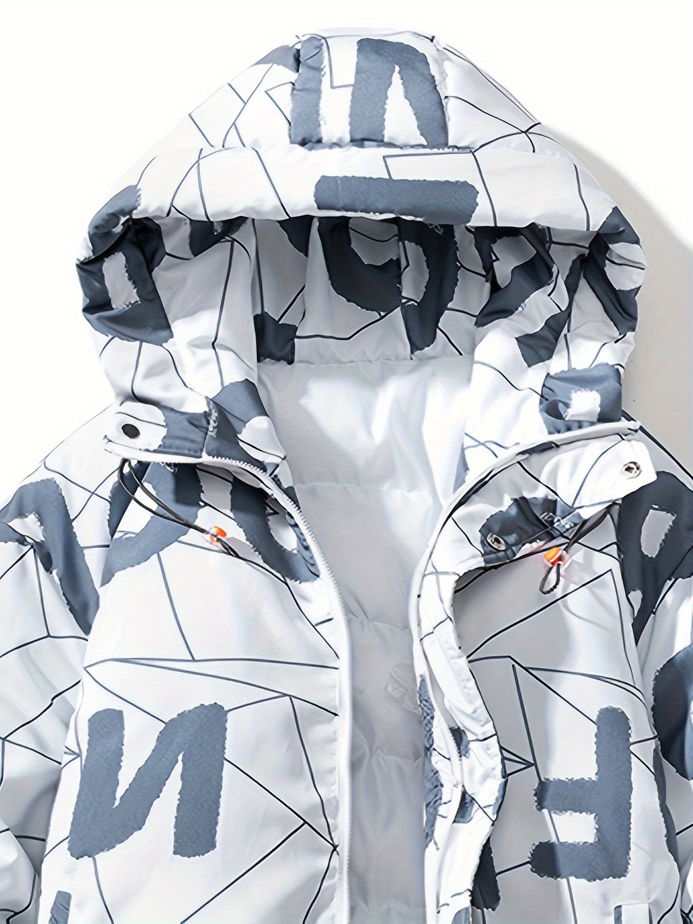 Fashion Hooded Cotton Coat Letter Print