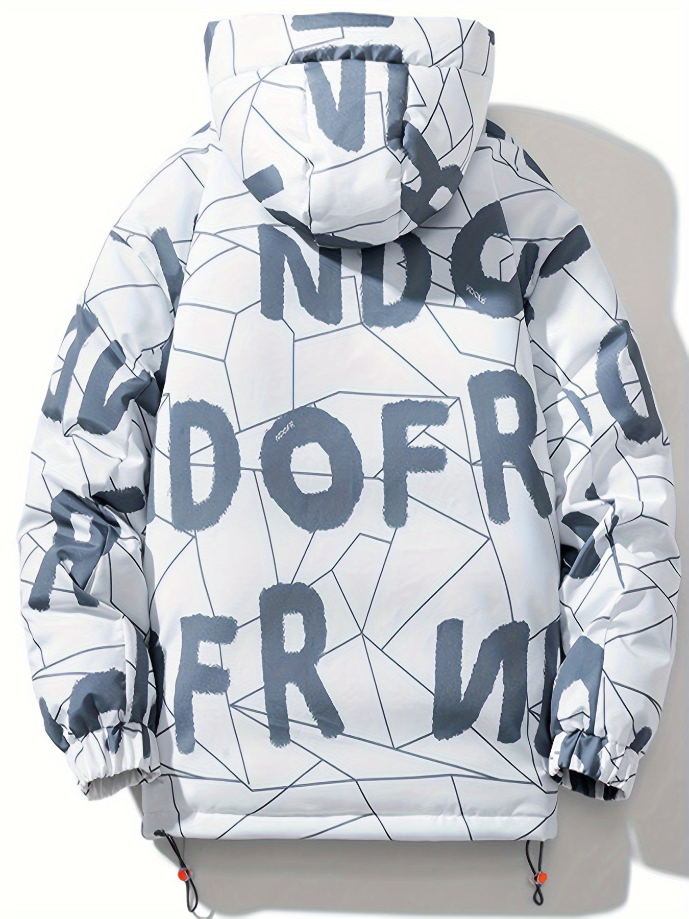 Fashion Hooded Cotton Coat Letter Print