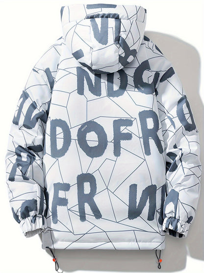 Fashion Hooded Cotton Coat Letter Print