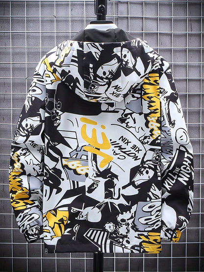 Eco Friendly Graffiti Windbreaker Jackets