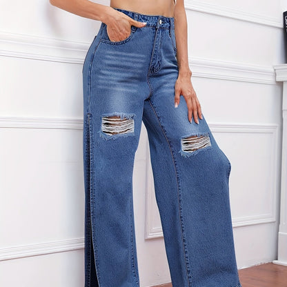 High Slit Fashion Jeans