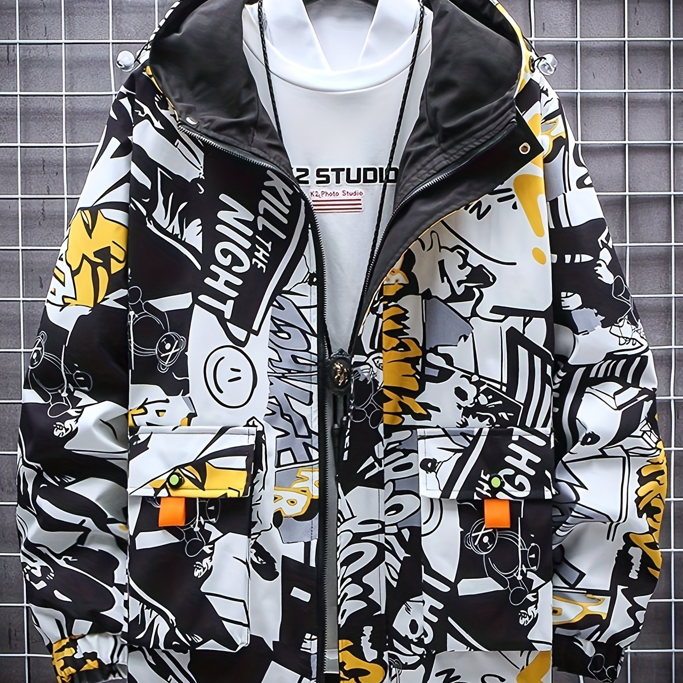 Eco Friendly Graffiti Windbreaker Jackets