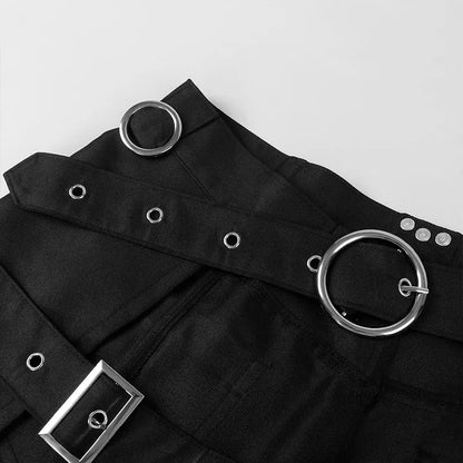 Pleated Skirt Gothic Leather Belt Medieval Roman Warrior Kilt