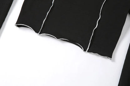 Black T-Shirts Gothic One Shoulder Sleeve Hip Hop