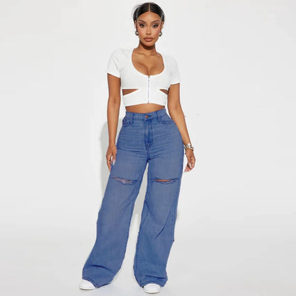 Washed Wide Leg Jeans
