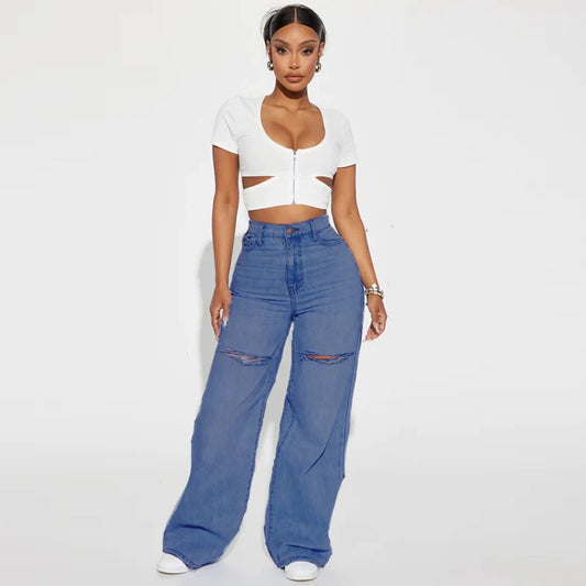 Washed Wide Leg Jeans