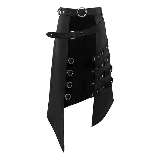 Pleated Skirt Gothic Leather Belt Medieval Roman Warrior Kilt