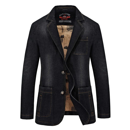Loose Fit Fashion Denim Suit Coat EU US