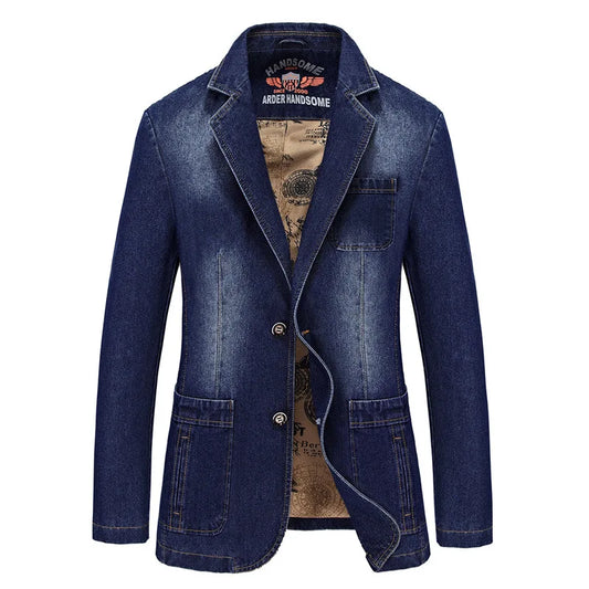 Loose Fit Fashion Denim Suit Coat EU US